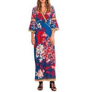 Anthropologie Flying Tomato Isabella Floral Maxi Dress Bell Sleeves Size M